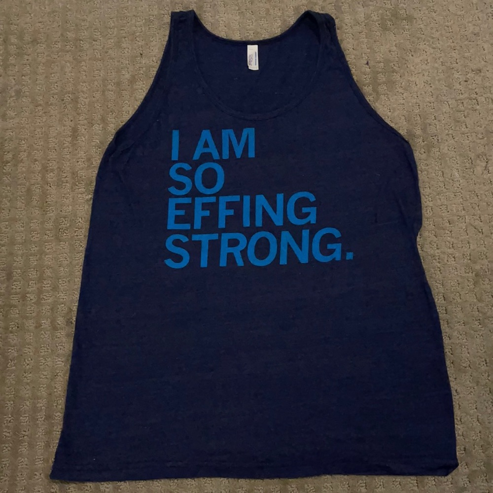 Raygun “I am so effing strong” men’s tank Sz Large